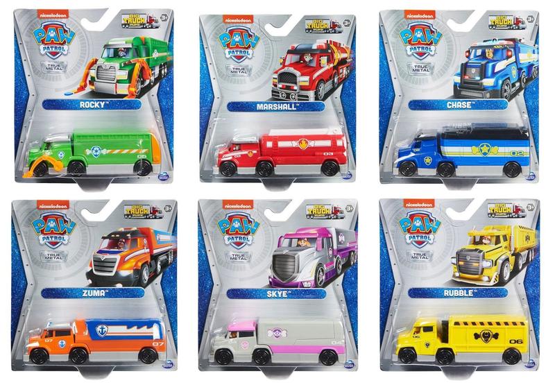 Coleção Completa c/ 6 Caminhões True Metal Patrulha Canina Big Truck ...