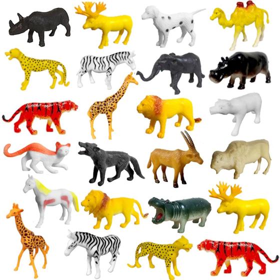 Imagem de Coleção de Animais Savana Selva com 24 Bichos de Plástico