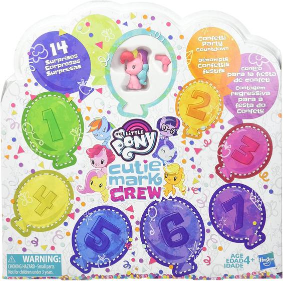 Imagem de Coleção de Brinquedos My Little Pony Cutie Mark Crew: Festa de Confetes com Contagem Regressiva de 8 Pacotes e 14 Surpresas