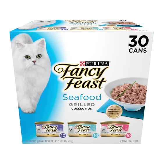 Imagem de Coleção de frutos do mar grelhados Wet Cat Food Fancy Feast 30x85g