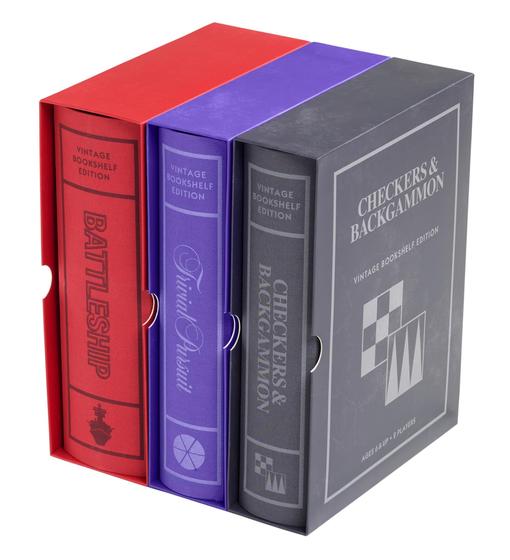Imagem de Coleção de jogos de tabuleiro WS Game Company Battleship, Checkers, Trivial Pursuit