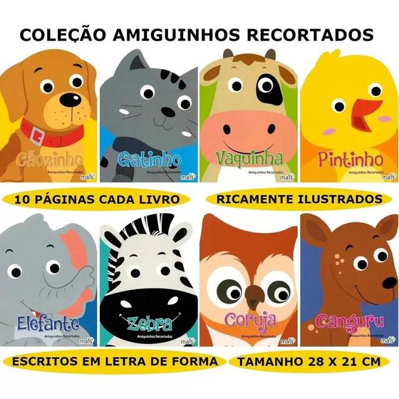 Imagem de Coleção De Livro Infantil - Amiguinhos Recortados - 8 Livros Grandes 28x21cm