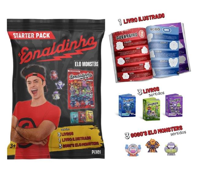 Imagem de Coleção Elo Monsters Books Enaldinho - Starter Pack Com Álbum Ilustrado Oficial +3 Gogo S Sortidos
