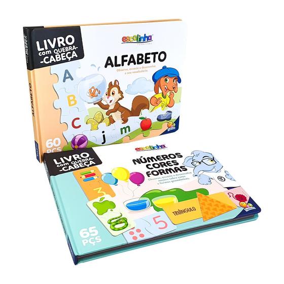 Coleção Escolinha QC-Dominó-Memo 2 Livros Alfabeto + Números Cores E ...