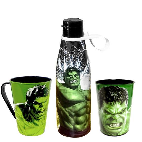 Imagem de Coleção Hulk Xícara Plástica Garrafa Copo Plasútil Original