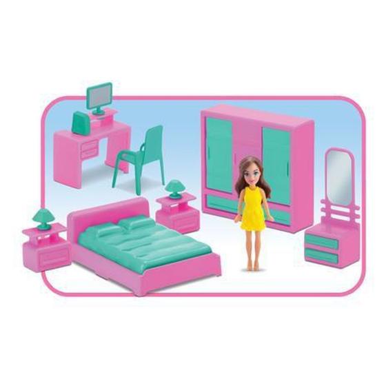 Imagem de Colecao judy casinha de boneca - moveis de quarto com boneca - Sampa Toys