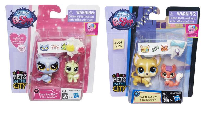 Imagem de Coleção Littlest Pet Shop LPS 2 duplas fofinhas brinquedo para meninas 4 Pets