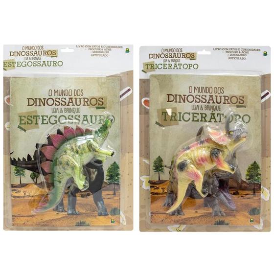 Imagem de Coleção O Mundo Dos Dinossauros - Leia & Brinque: Estegossauro  + Mundo Dos Dinossauros, O - Leia & Brinque: Tricerátopo