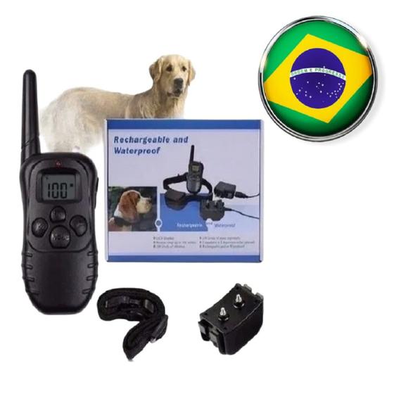 Imagem de Coleira Adestramento Cachorro Controle Recarregável Caês