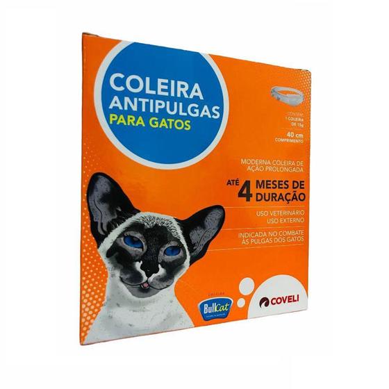 Imagem de Coleira Bullcat Antipulgas e Carrapatos para Gatos 40cm / 15g - Coveli