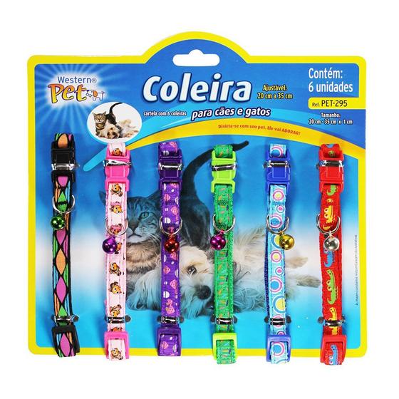 Imagem de Coleira Cães E Gatos Com Guizo 6 Peças WESTERN PET-295