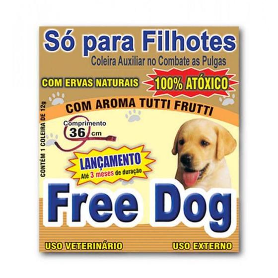 Imagem de Coleira Cães Filhotes Antipulgas 36Cm Free Dog