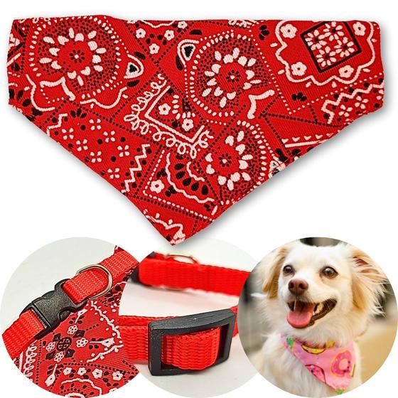 Imagem de Coleira com Bandana PETs Gatos Cachorros Pequeno a Grande