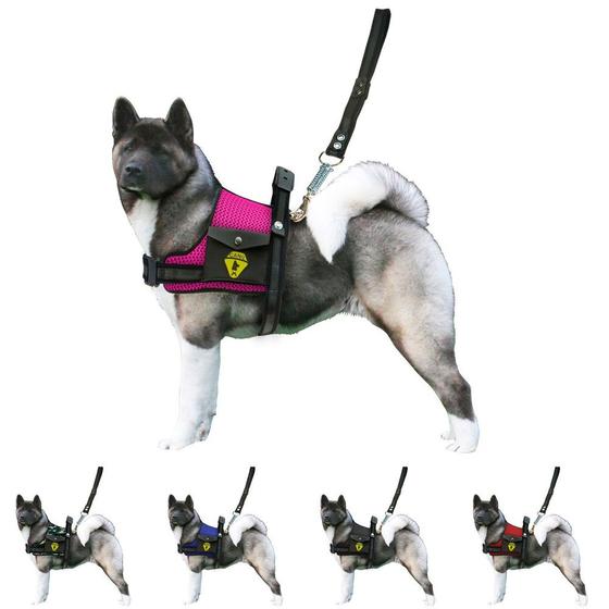 Dist Rott Stri Coleira De Cachorros Grandes Porte Peitoral Com Bolso Lateral + Guia ...