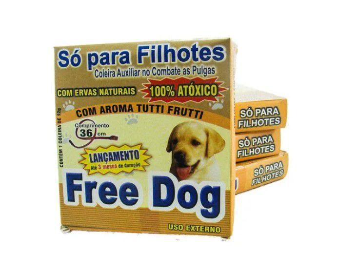 Imagem de Coleira Natural Antipulgas 36cm Free Dog Cachorro Filhotes