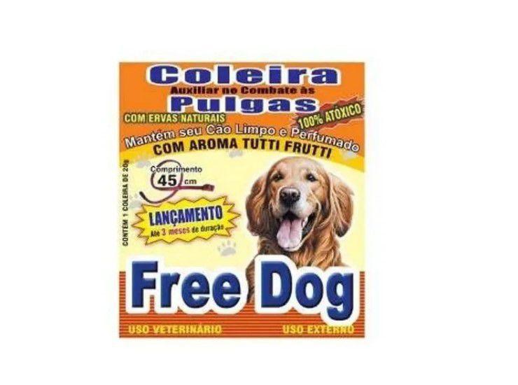 Imagem de Coleira Natural Antipulgas 45cm Free Dog Cães Cachorro Pet Anti Pulgas