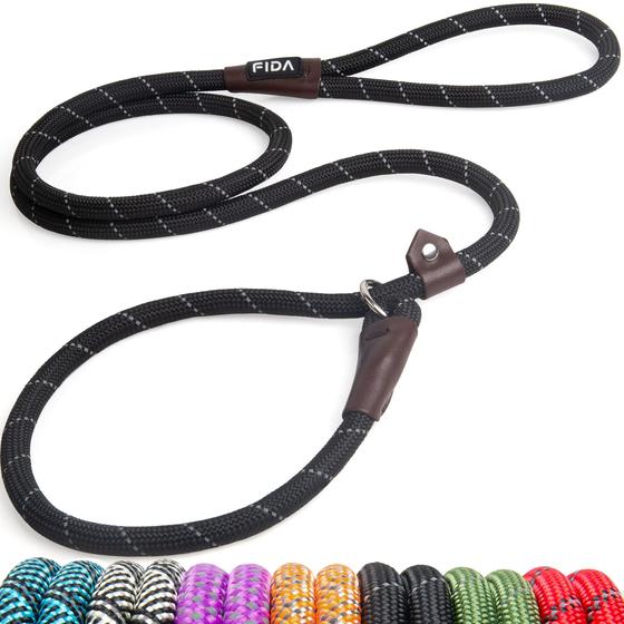 Imagem de Coleira para cães Fida Durable Slip Lead 1,8 m x 1,3 cm, nylon reflexivo