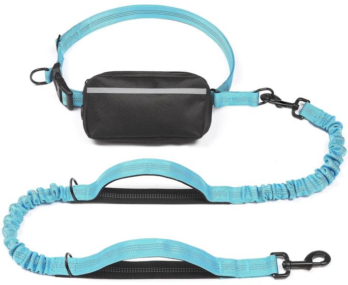 Imagem de Coleira para Cães iYOShop sem Mãos com Bolsa - Azul (8-11kg)