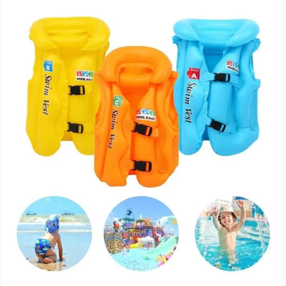 Colete Boia Salva Vidas Inflável Infantil Piscina 38x40cm - DM Toys ...