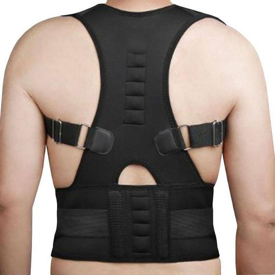 Colete Corretor Postural Ajustável Ombros Lombar - PRETO GG Menor preço em Colete Corretor Postural Ajustável Ombros Lombar - PRETO GG