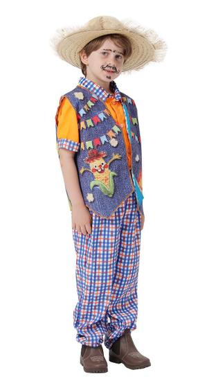 Noivo Caipira Festa Junina Traje De Quadrilha Masculino Infantil