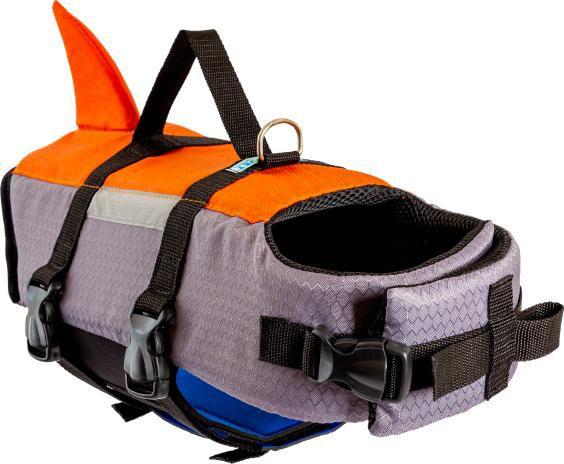 Imagem de Colete Flutuador Salva Vidas para Pets, cor Cinza com Laranja