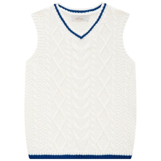 Imagem de Colete Infantil Masculino Milon em Tricot na cor Off White