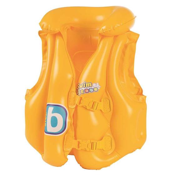 Colete Inflavel Swin Safe ABC com Encosto Amarelo - BestWay Menor preço em Colete Inflavel Swin Safe ABC com Encosto Amarelo - BestWay