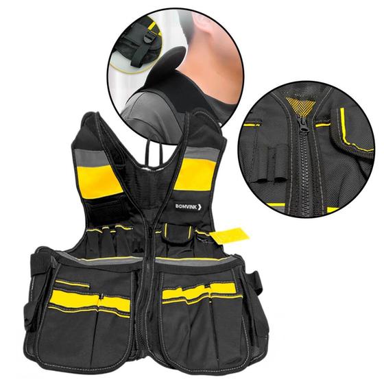 Imagem de Colete Porta Ferramentas com Bolsos e Compartimentos - Bomvink