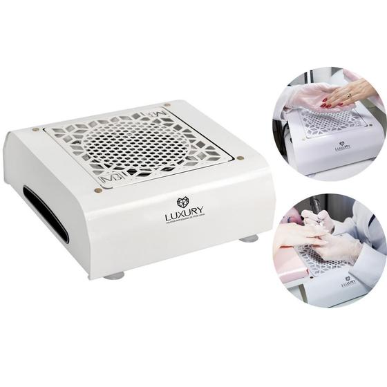 Imagem de Coletor aspirador de pó de unha nails profissional luxury modelo compact branco bivolt 110v/220v