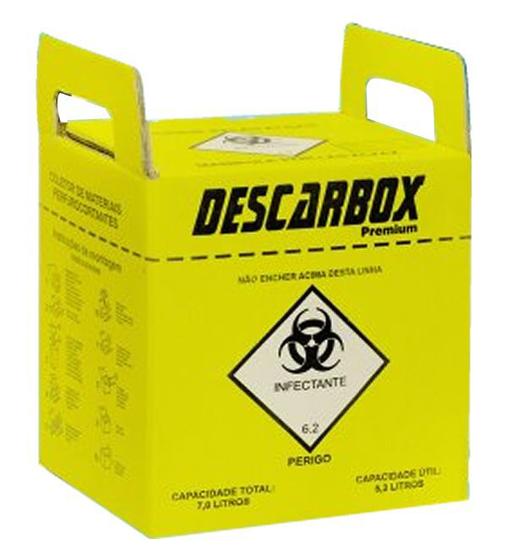 Imagem de Coletor de Material Perfuro Cortante Descarbox 03 litros kit 10 und 