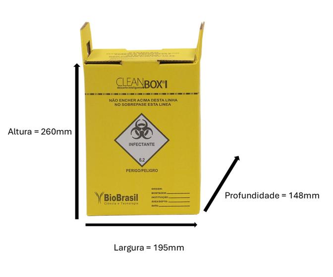 Imagem de Coletor De Material Perfurocortante Clean Box 7 Litros C/10