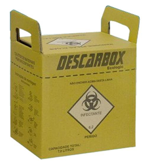 Imagem de Coletor Para Material Perfurocortante Ecologic 3 Litros Descarbox Kit com 10 Unidades