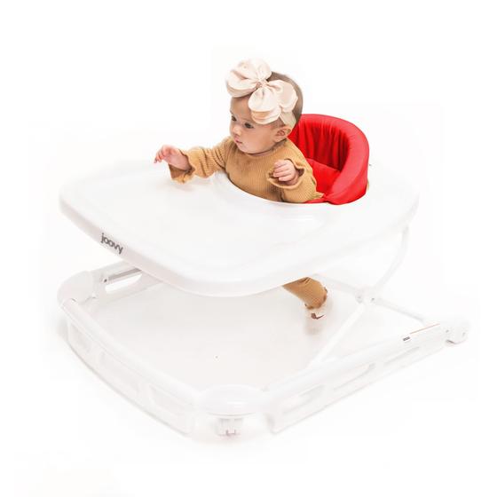 Imagem de Colher Baby Walker Joovy vermelha com alturas ajustáveis de 30 kg