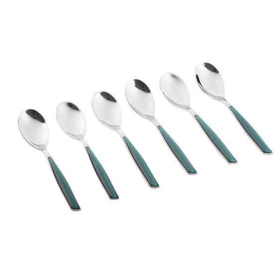 Imagem de Colher Café 15Cm Inox 6 Peças Verde Tiffany Glamour Bugatti