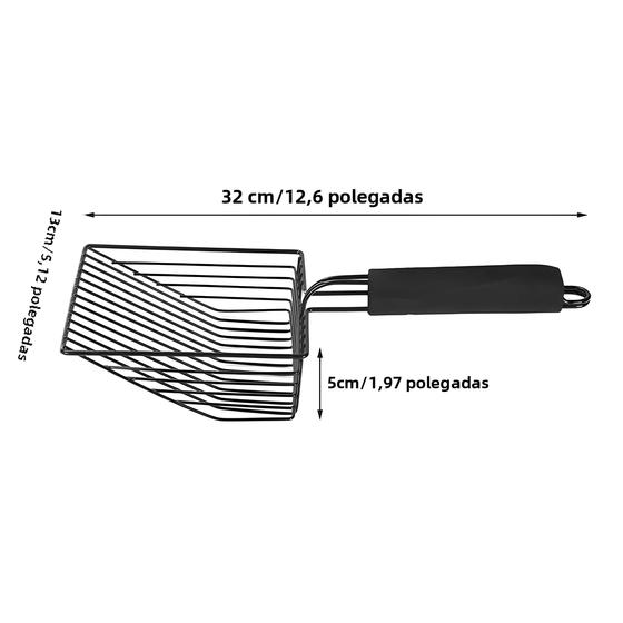 Imagem de Colher De Areia Para Gatos Em Aço Inoxidável, Alça Confortável, Pá De Metal Para Limpeza De Caixa De