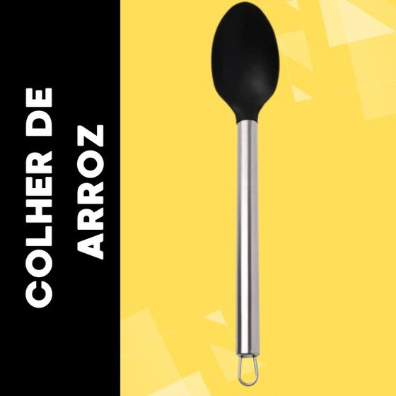 Imagem de Colher de arroz em silicone Cabo em Aço inox 34cm