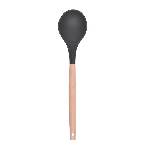 Imagem de Colher De Arroz Silicone Com Cabo De Bambu De 32cm Cozinha