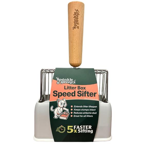 Imagem de Colher de maca para gatos Sprinkle & Sweep Heavy Duty com madeira de faia