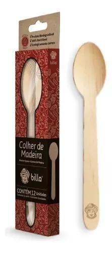 Imagem de Colher De Madeira Billa 16cm Cx Com 12und 