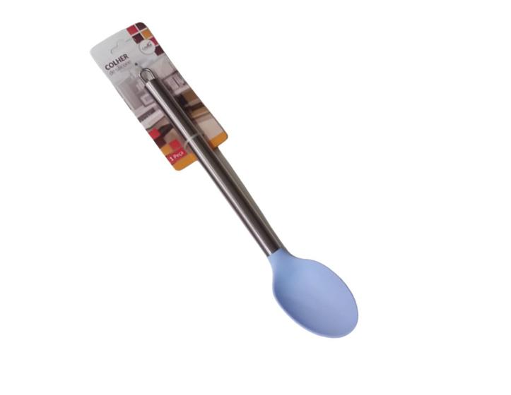 Imagem de Colher de Silicone Colorida Com Cabo Inox Antiaderente Arroz