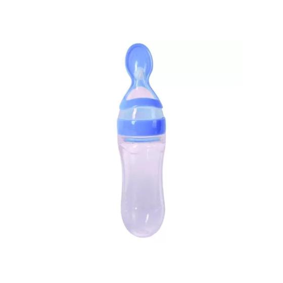 Imagem de Colher Dosadora Em Silicone Bebê C/ Tampa Protetora P/ Papinha 90ml - ArtBaby