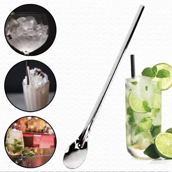 Imagem de Colher misturadora inox bailarina 30,5cm drinks sucos bebidas