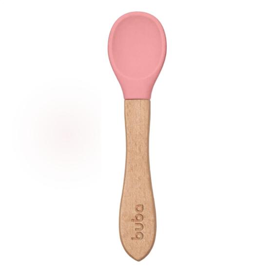 Imagem de Colher Papinha de Bambu e Silicone para Alimentação do Bebê