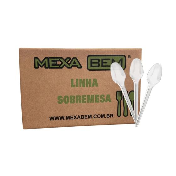 Imagem de Colher para Sobremesa com 13 cm Cristal Granel Mexa Bem com 1.000 unidades