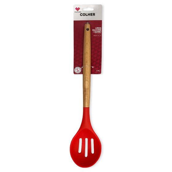 Colher Raspa Tudo Cozinha Silicone Cabo de Bambu 32cm - Praticasa ...