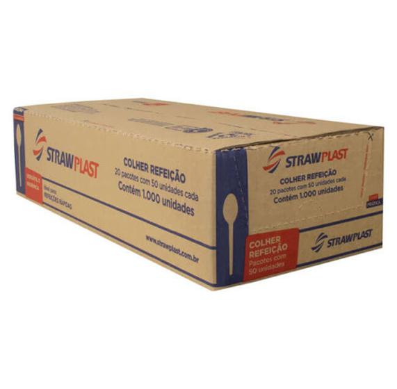 Imagem de Colher Refeicao Cristal Caixa Com 1000 Unidades Strawplast