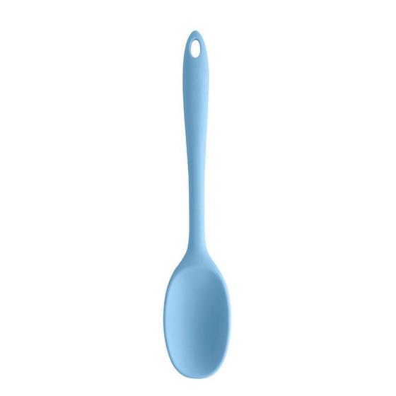 Imagem de Colher Silicone Utensílio De Cozinha Arroz Mexer Azul