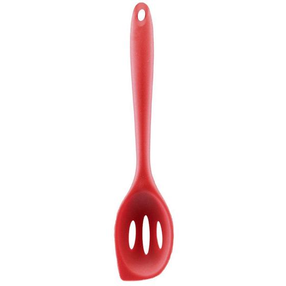 Imagem de Colher Vazada Silicone Vermelho 27cm