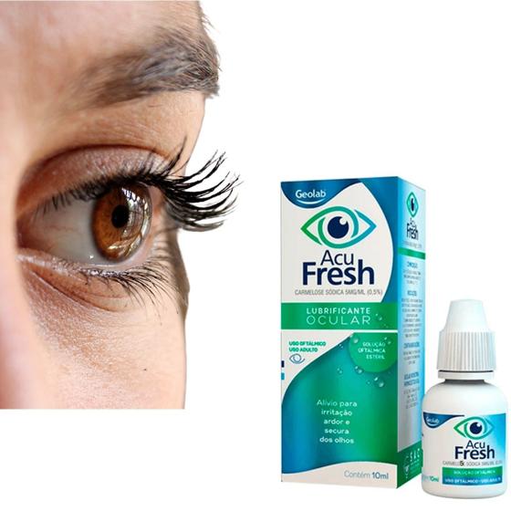 Imagem de Colirio Lubrificante Ocular Acu Fresh 10ml carmelose kit 4 unidades